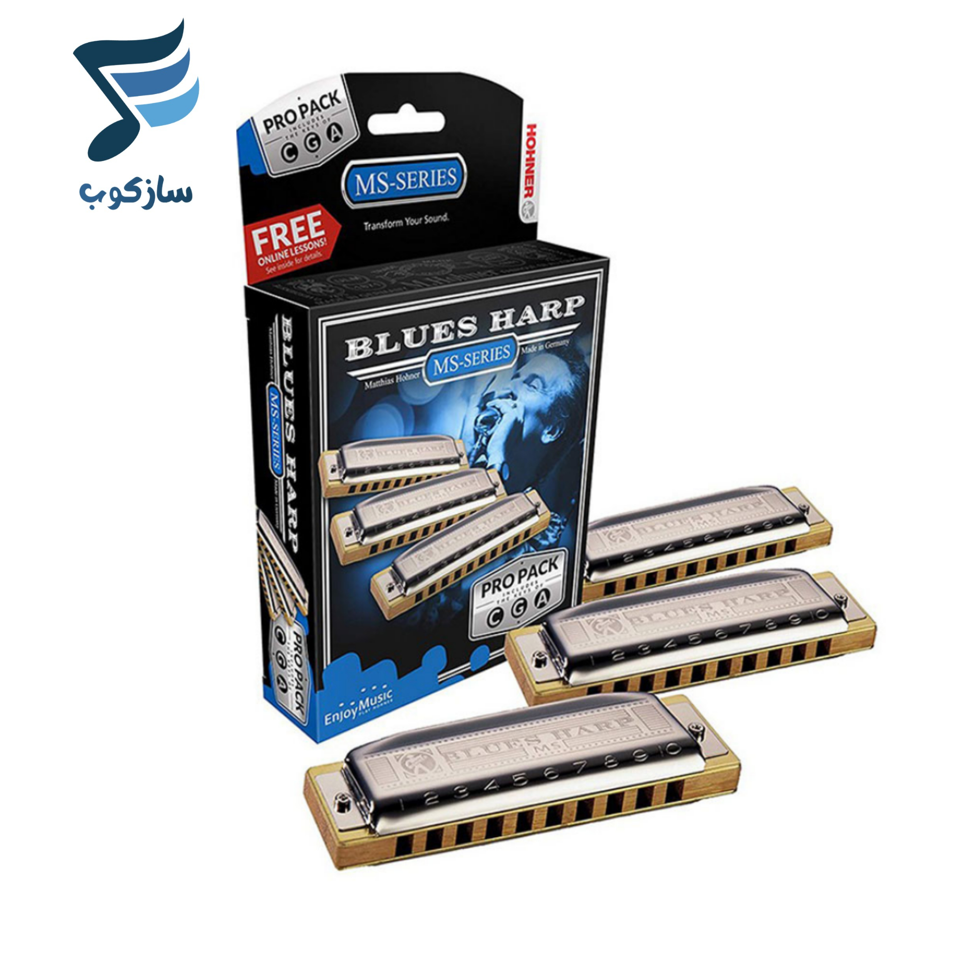 ست سازدهنی دیاتونیک هوهنر مدل بلوز هارپ C,G,A